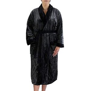 Gözze - Uniseks badjas met sjaalkraag, zijdegevoel, 100% microvezel, 330 g/m², maat S - antraciet