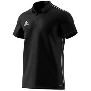 adidas Core 18 Poloshirt voor jongens, zwart/wit, FR: S (maat fabrikant: 128)