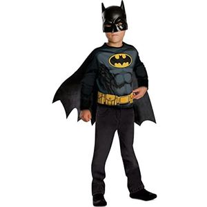 rubie's RUBIES - Officieel DC – Batman – kostuum voor kinderen – eenheidsmaat 5-8 jaar – kostuum met top met lange mouwen, cape met klittenbandsluitingen en masker