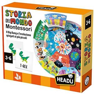 Headu Montessori wereldgeschiedenis De oerknal en de evolutie uitgelegd aan de kleintjes It27910 educatief spel voor kinderen, 3-6 jaar, gemaakt in Italië
