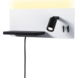 Paulmann 71103 Serra USB C LED-lamp 2700K 650lm / 200lm 230V 5,5/1x2,6W dimbaar mat wit mat zwart wandleeslamp