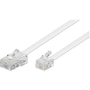 Wentronic Modulaire kabel 4-polig 8P4C stekker op 6P4C stekker 10m wit (geïmporteerd uit Duitsland)