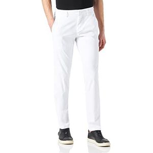 BOSS Spectre Slim Fit broek voor heren, van stretch-keperstof, waterafstotend, Wit.