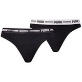 PUMA 2 stuks Braziliaanse damesslips van modal katoen, zwart.