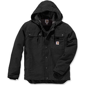Carhartt Sherpa-Lined werkjas voor heren, casual pasvorm, washed, zwart.