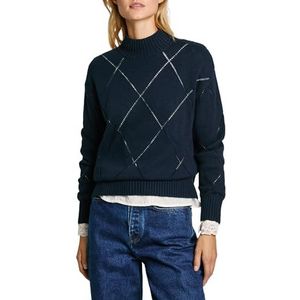 Pepe Jeans Tricot Idris Perkins pour femme, Bleu (Dulwich Blue), L