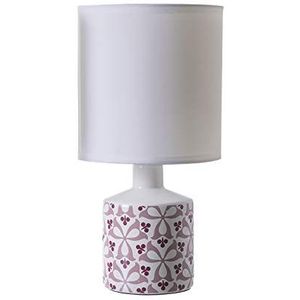 LUSSIOL Nachtlampje Gisèle, decoratieve lamp, keramiek, 40 watt, bordeauxrood, Ø 14 x H 29 cm