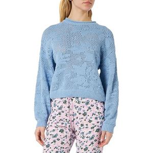 ONLY Pull en tricot pour femme, col rond, épaules profondes, Clear Sky., XS