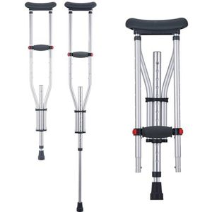 VEVOR 1 paire de béquilles pour aisselles, hauteur réglable en hauteur sur 136 kg, béquilles en aluminium avec rembourrage souple pour les personnes handicapées après des blessures aux jambes, 1 paire