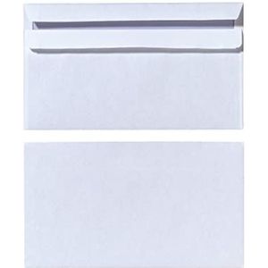 Herlitz Envelop DIN lang - 100 stuks stickers met binnendruk in krimpfolie wit