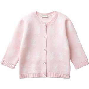 United Colors of Benetton Pull Cardigan Fille, Rose Tenue 1W0, 68