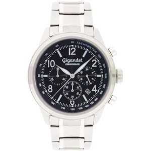 Gigandet 7VNAG25NE/001 Montre analogique à quartz japonais pour homme avec bracelet en acier inoxydable, Noir, Bracelet