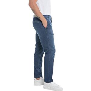 Replay Pantalon chino Benni Regular Fit avec stretch pour homme, Dark Blue 007, 34W / 32L