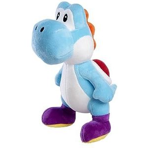 Yoshi Super Mario pluche dier in blauw, pluche figuur 20 cm, geschikt vanaf de eerste levensmaanden