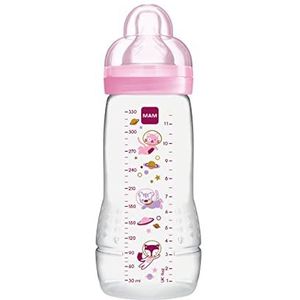 MAM Easy Active Baby drinkfles 330 ml met MAM zuiger maat 2 van SkinSoft silicone, melkfles met ergonomische vorm, 4 maanden