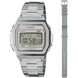 Casio A1000DN-7ER Dameshorloge, kwarts, digitaal, armband, roestvrij staal, zilverkleurig, armband, zilver., Armband