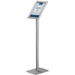 OPUS 2 A4-display voor posters en borden | Gemaakt van geanodiseerd aluminium en anti-verblindingslaag | Draaibaar | Vrijstaande clip- en reclameframehouders (H: 1,12 m)