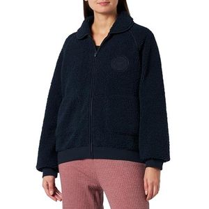 Emporio Armani Emporio Armani Fuzzy Fleecejack voor dames, jas met ritssluiting (2 stuks), Marinier