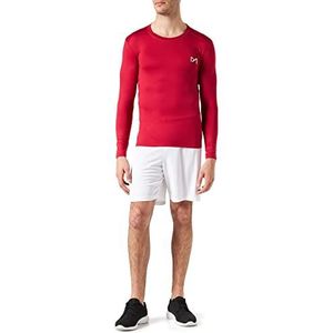 MEETYOO Compressieshirt voor heren, lange mouwen, compressieshirt, loopshirt, fitness-workout, rood, 1 S, Rood-1