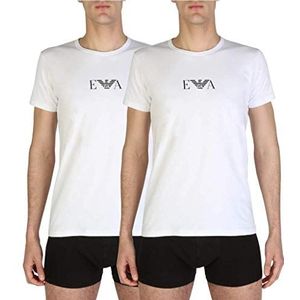 Emporio Armani 111267 Heren Knit Brief B T-shirt, wit (Wit/Wit 04710), XL, wit (Wit / Wit 04710), XL