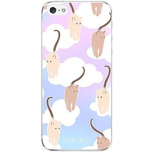ERT GROUP beschermhoes voor iPhone 5 / 5S / SE, officieel gelicentieerd product Babaco motief Cats 015, perfect aangepast aan de vorm van de mobiele telefoon, TPU-hoes