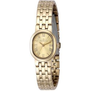 Invicta Angel 48139 Dameshorloge, waterdicht, analoog, kwartsuurwerk, roestvrij staal met gouden wijzerplaat, 20 mm, goud, 20, Goud