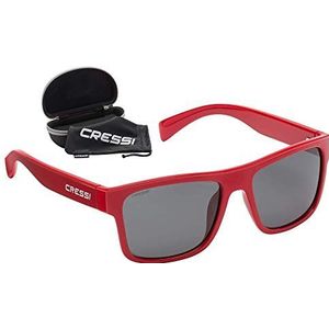 Cressi Spike Sportzonnebril voor volwassenen, uniseks, rood rookglas, Eén maat