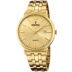 Festina Herenhorloge analoog kwarts met armband van roestvrij staal F20513/3, goudkleurig, armband, Goud, Armband