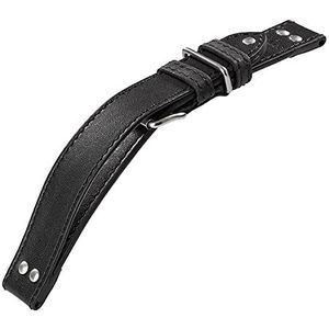 Laco Aviator Horloges Leren armband - Observatiehorloges - XL 20 mm - Gesloten - Zwart - Klinknagels - Reservearmband - Unieke kwaliteit - Uitzonderlijke afwerking, Leer, Leer