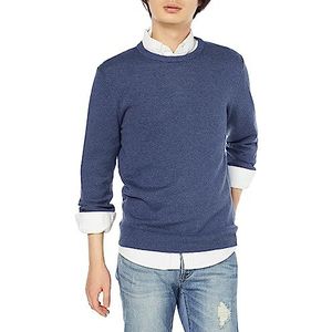 Amazon Essentials Heren trui met ronde hals (verkrijgbaar in grote maat), blauw gemêleerd, XXL
