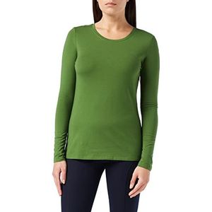 Amazon Essentials Dames T-shirt met lange mouwen en ronde hals (verkrijgbaar in grote maten), groen, small