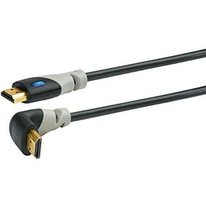 Schwaiger GmbH SCHWAIGER HDMW15 533 HDMI-kabel met Ethernet / 1,5 m / zwart / 90° schuine HDMI-stekker op HDMI / Ultra HD, 4K, 3D, 18Gbps/s, 1,5 m