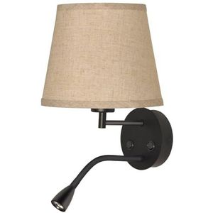 B·LED BARCELONA LED LED LED wandlamp E27 met leesspot draaibaar 3W textielscherm schakelaar voor slaapkamer hoofdeinde woonkamer