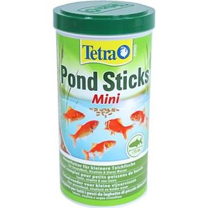 Tetra Pond Sticks Mini – ideale dagelijkse voeding voor alle vijvervissen – verrijkt met sporenelementen, essentiële vitaminen, carotenoïden – vervuilt het water niet, 1 liter