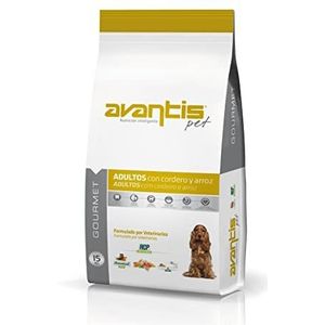 Avantis Pet Gourmet Hondenvoer voor middelgrote en grote rassen, 15 kg, 100% vol, uitgebalanceerd voer met lam en rijst