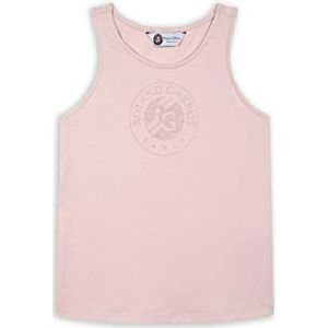 ROLAND GARROS Tanktop voor meisjes met ronde hals, logokleding voor meisjes, kleur roze, kleding voor 2 jaar, 3 jaar, onderhemd voor meisjes van katoen, RTSG0720-ROS-2/3A