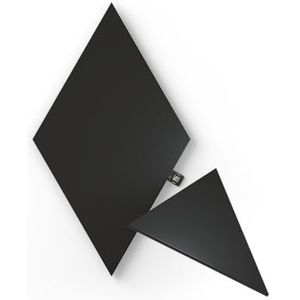 Nanoleaf Shapes Ultra Black Triangle Extension Pack, 3 extra lichtpanelen – wandlampen voor binnen, modulair, led, RGBW, wifi, compatibel met Alexa, voor woonkamer of gaming