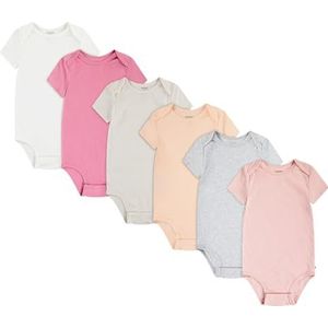 Huggies Little Hugs Undershirt (pack de 6) fille, White/Pink/Grey/Peach, 3 mois