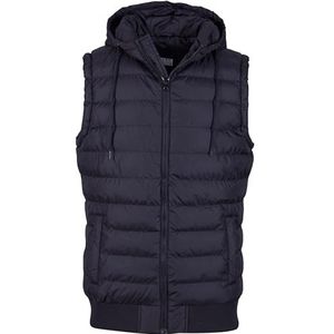 Urban Classics Small Bubble Hooded Vest zonder mouwen heren (1 stuk), zwart (zwart/zwart 17)