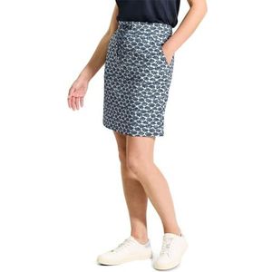 Cecil B361511 Gestructureerde rok met print voor dames, Donker petrol blauw