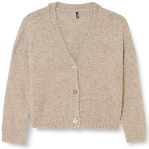 ONLY Onlzoey L/S Nca Knt Cardigan voor dames, Houten rook/Detail: W. Melange