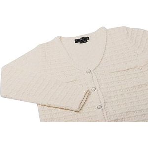 faina Cardigan tricoté pour femme avec col en V - Noir - Taille XS/S, Blanc cassé, XS