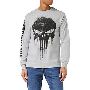 Marvel Avengers Punisher Skull T-shirt met lange mouwen voor heren (1 stuk), Grijs (Grey Heather Hgy)