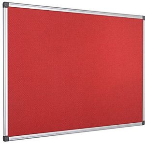 Bi-Office Viltplaat Maya met aluminium frame, prikbord met glad viltoppervlak rood 60 x 45 cm