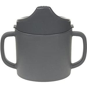 LÄSSIG Drinkbeker voor kinderen met handvat en afneembaar deksel, 150 ml, Sippy Cup uni antraciet
