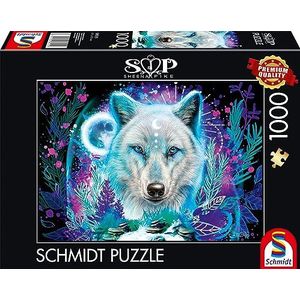 Schmidt Spiele 58515 Sheena Pike Neon Arctische wolf, 1000 stukjes puzzel