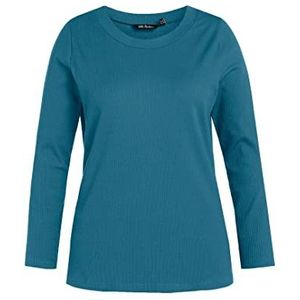 Ulla Popken, Dames-T-shirt, grote maat, klassiek, blauw, 60-62/oversized, Blauw
