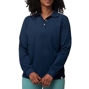 greenjama T-shirt à manches longues avec col polo, certifié GOTS Partie supérieure du pyjama des femmes, Bleu outremer, 42