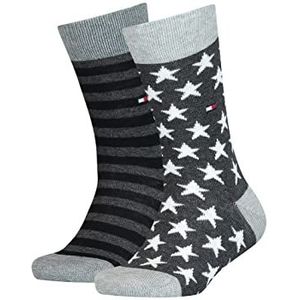 Tommy Hilfiger Th Kids Sock 2p Stars and Stripes sokken, zwart.