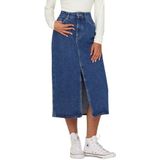 ONLY Onlbianca Dnm Rea Noos Midi-rok voor dames, Medium blauwe denim